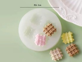 Molde silicona 4 obleas cuadradas chicas